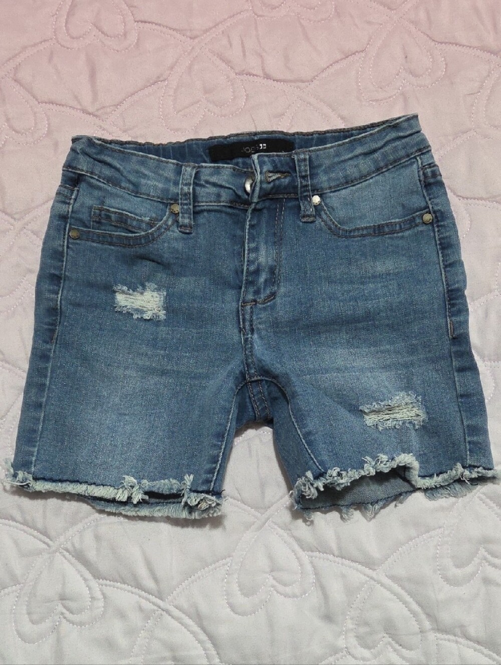 Joe's Jeans Distressed Blue Denim Shorts with Frayed Hem